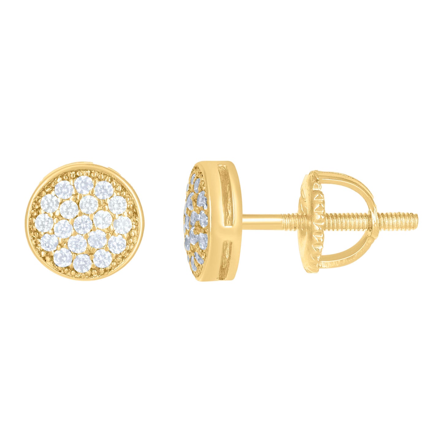 Sterling Silver Or Yellow-tone Womens 0.20ct Moissanite Fashion Stud Earrings