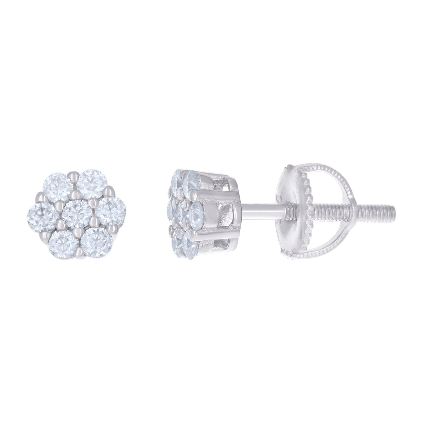 Sterling Silver Or Yellow-Tone Womens 0.31ct Moissanite Fashion Stud Earrings