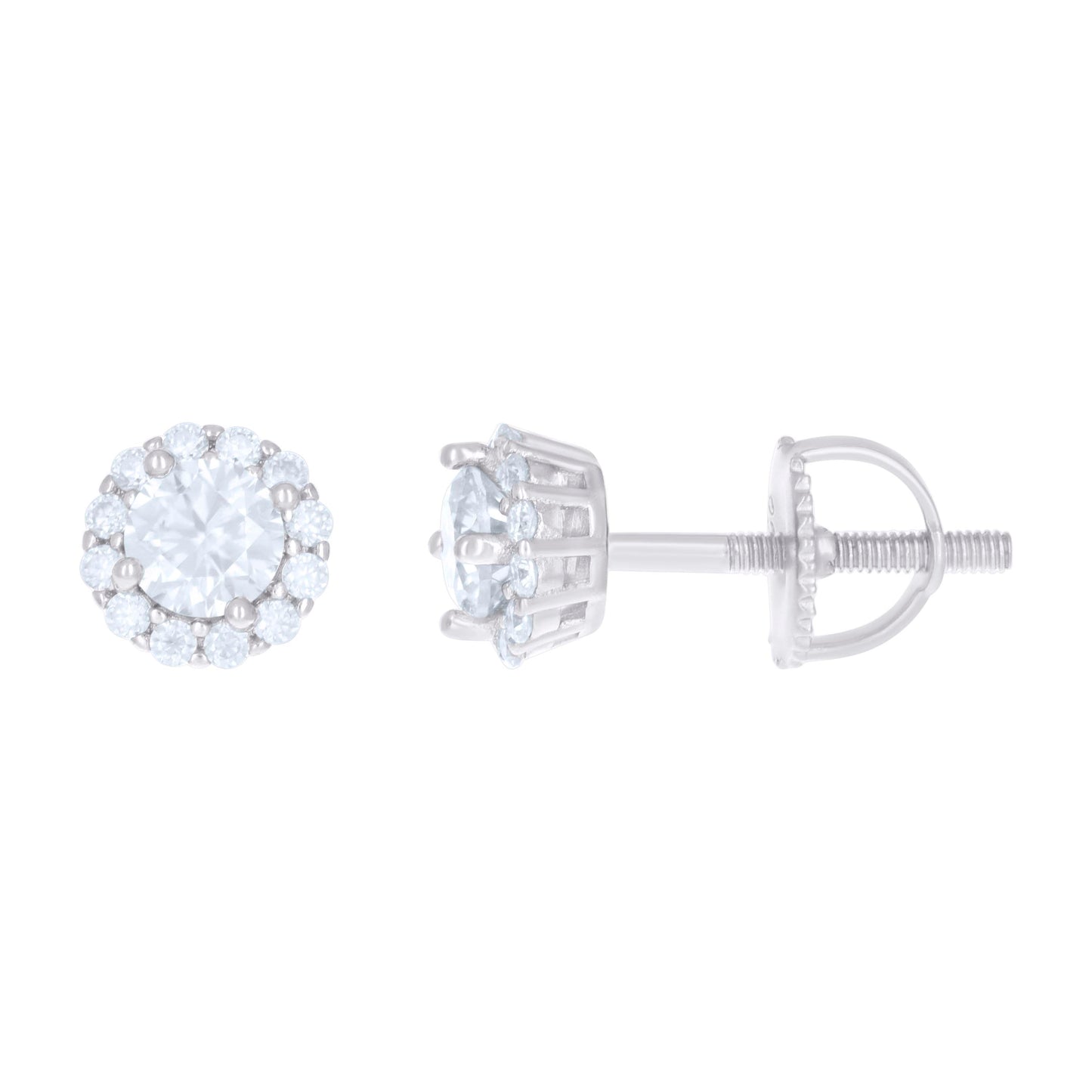 Sterling Silver Or Yellow-Tone Womens 1.37ct Moissanite Fashion Stud Earrings