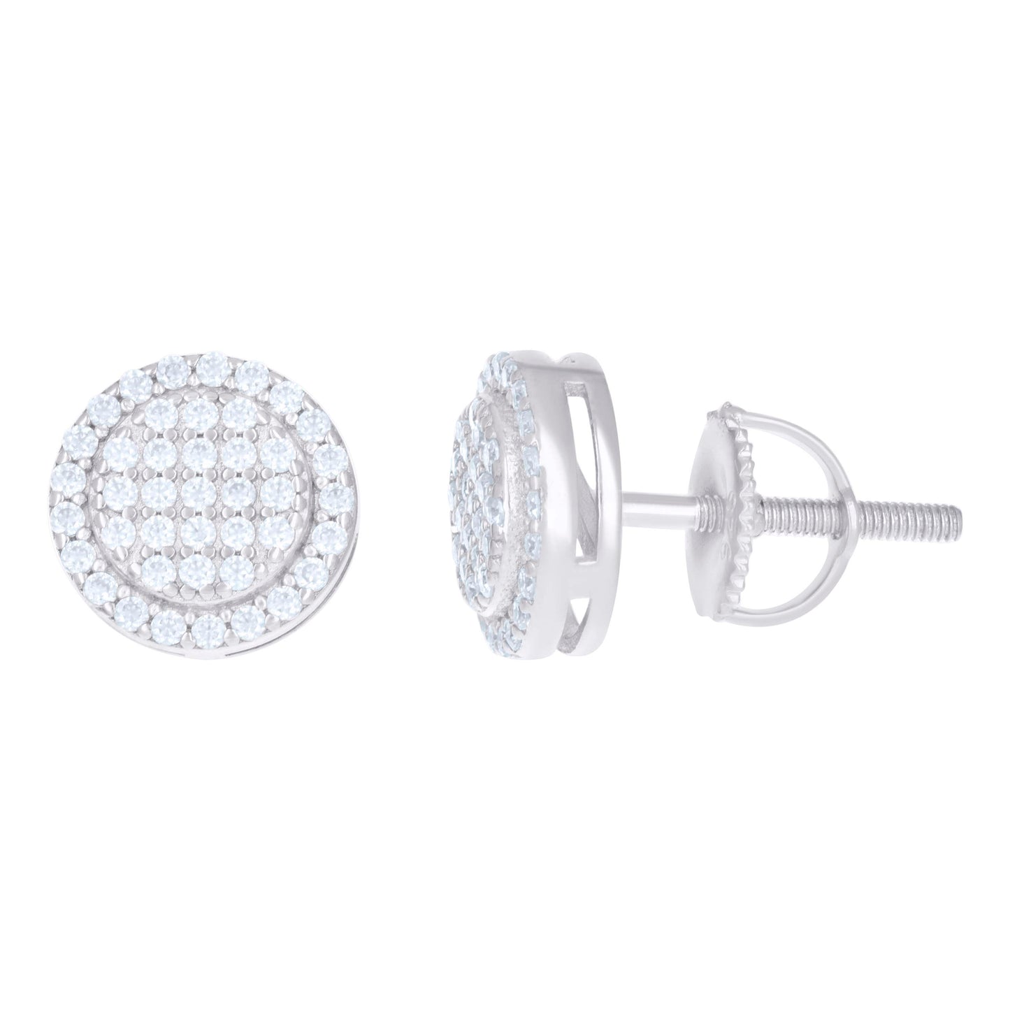 Sterling Silver Or Yellow-Tone Womens 0.42ct Moissanite Fashion Stud Earrings