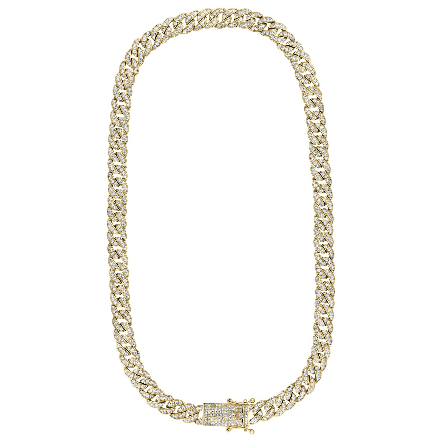 Sterling Silver Moissanite 9mm Miami Cuban Chain