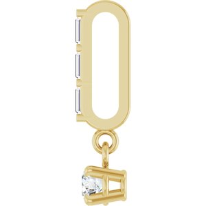14K Yellow Gold Round 3Mm G-H Si2-Si3 1/8 Ctw Natural Diamond Pendant