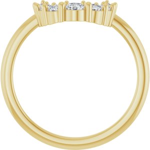 14K Yellow Gold Round Polished 1/3 Ctw Lab-Grown Diamond Contour Band Size 7