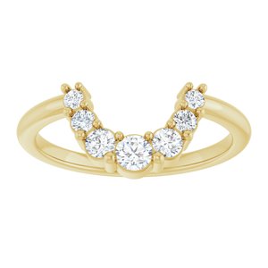 14K Yellow Gold Round Polished 1/3 Ctw Lab-Grown Diamond Contour Band Size 7