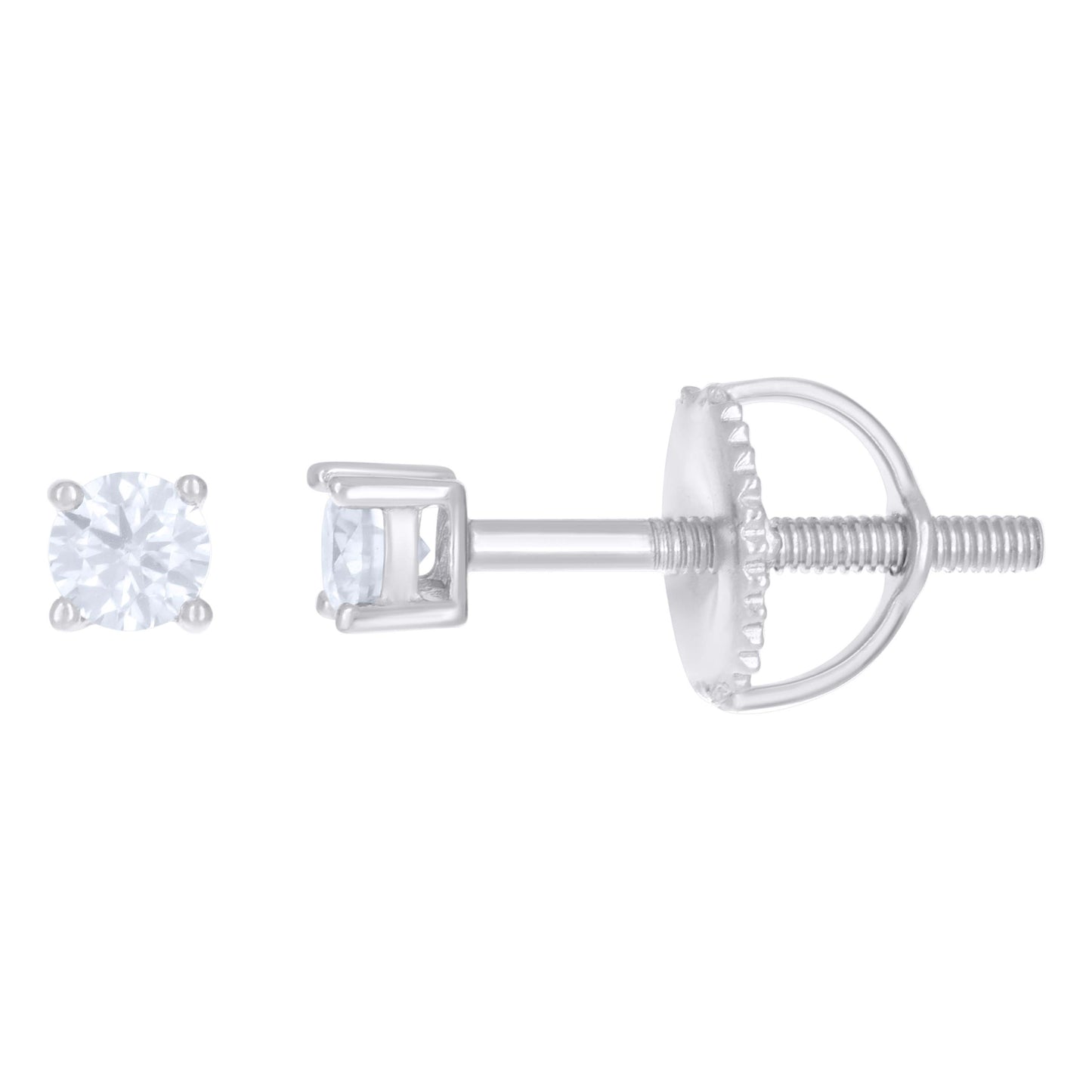 Sterling Silver Or Yellow-Tone Womens Moissanite Stud Earrings Screw Back