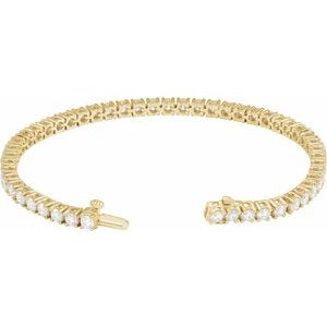 14K Yellow Or White Gold Round 3.2Mm Si1-Si2, G-H 6 CTW Lab-Grown Diamond Line 7" Bracelet