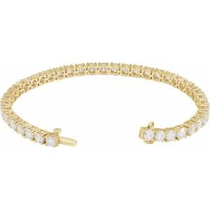 14K Yellow Or White Gold Round 3.9Mm Si1-Si2, G-H 10 CTW Lab-Grown Diamond Line 7" Bracelet