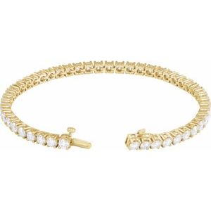 14K Yellow Or White Gold Round 3.4Mm Si1-Si2, G-H 7 CTW Lab-Grown Diamond Line 7" Bracelet