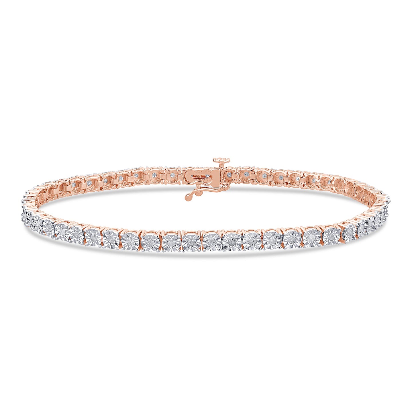 10K White Or Rose Gold Diamond Bracelet