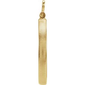 14K Yellow Gold 21 Mm Screw Top Polished Coin Edge Coin Frame Bezel Pendant