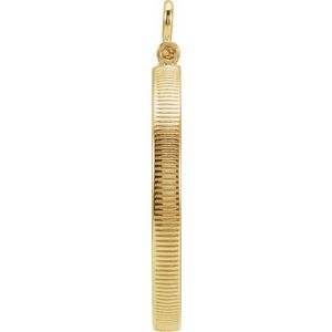 14K Yellow Gold Filled Sterling Silver 24.1 Mm Screw Top Polished Coin Edge Coin Frame Bezel Pendant