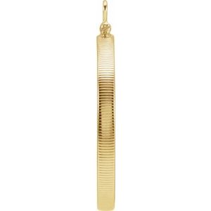 14K Yellow Gold 30.5 Mm Screw Top Polished Coin Edge Coin Frame Bezel Pendant