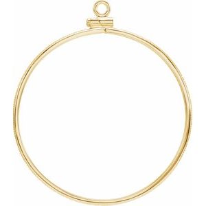 14K Yellow Gold Filled Sterling Silver 38.5 Mm Screw Top Polished Coin Edge Coin Frame Bezel Pendant