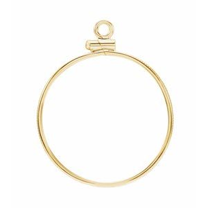 14K Yellow Gold Filled Sterling Silver 26.4 Mm Screw Top Polished Coin Edge Coin Frame Bezel Pendant
