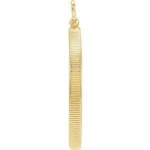 14K Yellow Gold Filled Sterling Silver 26.4 Mm Screw Top Polished Coin Edge Coin Frame Bezel Pendant