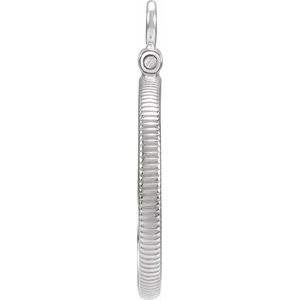 Sterling Silver 17.9 Mm Screw Top Polished Coin Edge Coin Frame Bezel Pendant