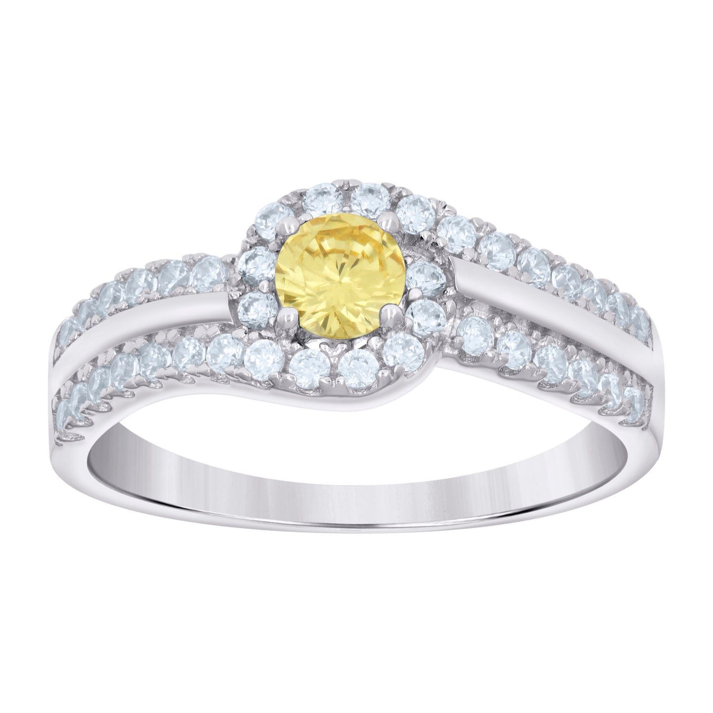 Sterling Silver Women's Cubic-Zirconia Fashion Bridal Anniversary Wedding Engagement Band Ring