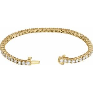 14K Yellow Or White Gold Round 2.9Mm Si1-Si2, G-H 5 CTW Lab-Grown Diamond Line 7" Bracelet