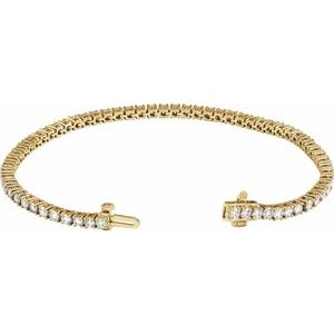 14K Yellow Or White Gold Round 2.5Mm Si1-Si2, G-H 4 CTW Lab-Grown Diamond Line 7" Bracelet