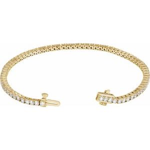 14K Yellow Or White Gold Round 2.1Mm Si1-Si2, G-H 3 CTW Lab-Grown Diamond Line 7" Bracelet
