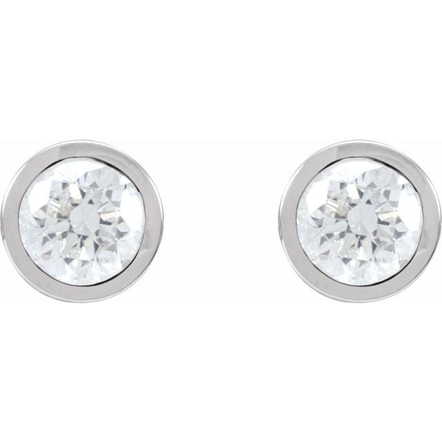 14K Yellow Or White Gold Round Si1-Si2, Gh Friction Back Bezel Polished Lab-Grown Diamond Cocktail-Style Earrings