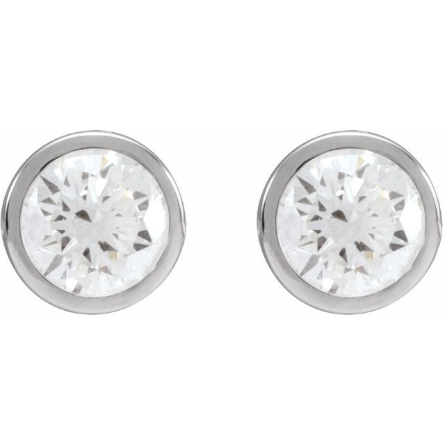 14K Yellow Or White Gold Round Si1-Si2, Gh Friction Back Bezel Polished Lab-Grown Diamond Cocktail-Style Earrings