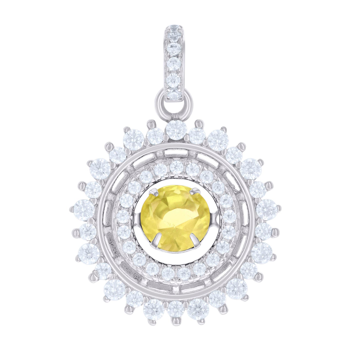 Sterling Silver Womens Cubic-Zirconia Fashion Charm Pendant