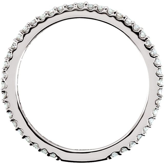 14K White Gold Round 1.2 Mm I1, H+ Polished 1/3 Ctw Natural Diamond Stackable Ring, Size 4