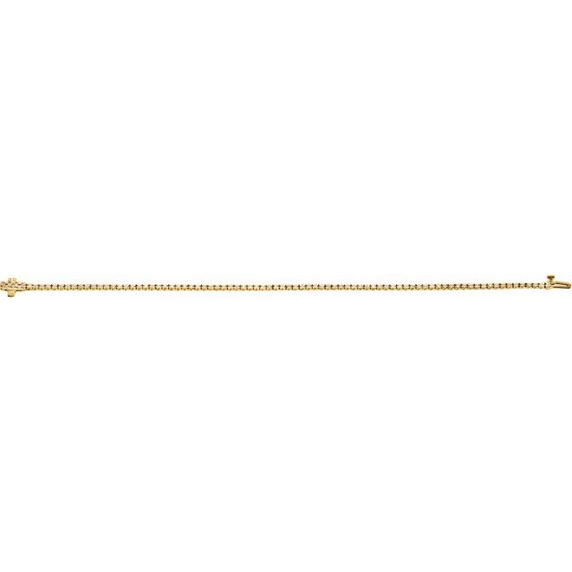 14K Yellow Or White Or Rose Gold Round 1.3Mm Vs, F+ 7 1/4 In Polished Lab-Grown Diamond Bracelet