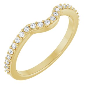 14K Yellow Gold Oval 7 X 5 Mm Si2-Si3, G-H :: 1/5 Ctw Polished 1/5 Ctw Natural Diamond Matching Band Size 7