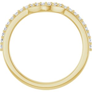 14K Yellow Gold Oval 7 X 5 Mm Si2-Si3, G-H :: 1/5 Ctw Polished 1/5 Ctw Natural Diamond Matching Band Size 7