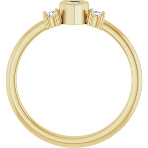 14K Yellow Gold Natural Diamond Heart 3 X 3 Mm Natural Diamond Polished 1/6 Ctw Natural Diamond Ring Size 7