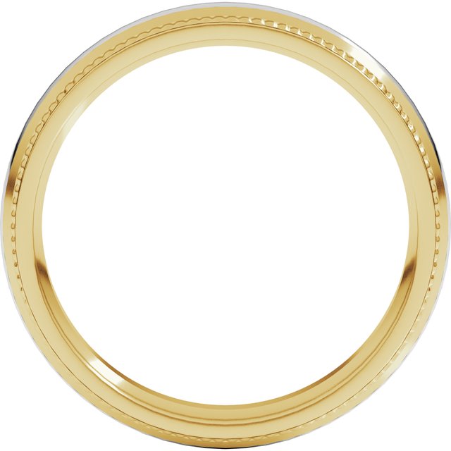 14K White/Yellow Or Yellow/White Gold Standard Half Round Milgrain Comfort-Fit Band