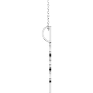 Sterling Silver 16-18 In Polished Vertical Necklace