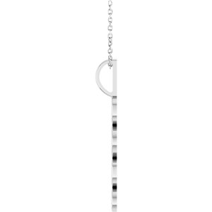 Sterling Silver 16-18 In Polished Vertical Necklace