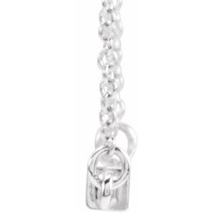 Sterling Silver 28.5 X 2.5 Mm 18 In Polished Four Sided Engravable Bar Necklace