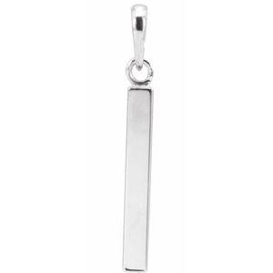 14K Yellow Or Rose Gold Or Sterling Silver Or Platinum Engravable Four-Sided Bar Pendant