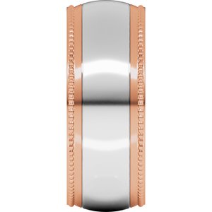 14K Yellow Or White Or Rose Gold Half Round Milgrain Comfort-Fit Band