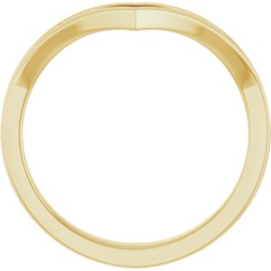 14K Yellow Gold Round Polished 1/5 Ctw Lab-Grown Diamond Contour Band Size 7
