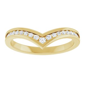14K Yellow Gold Round Polished 1/5 Ctw Lab-Grown Diamond Contour Band Size 7
