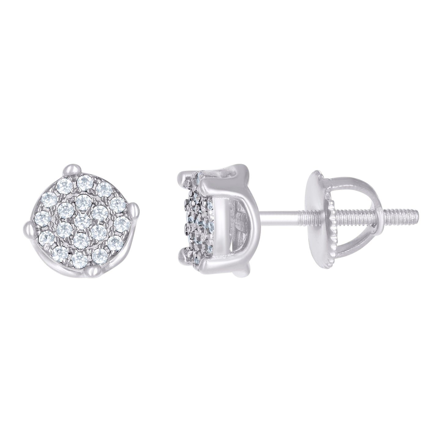 Sterling Silver Or Yellow-Tone Womens Moissanite 0.27Ct Stud Earrings