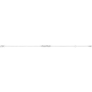 14K White Gold 26.16 X 3.32 Mm 6 1/2-7 1/2 In Polished Lowercase Script "Mama" Bracelet