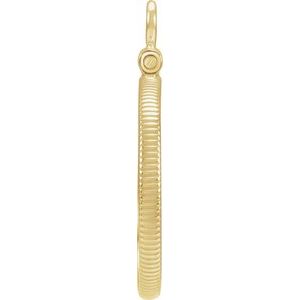 14K Yellow Gold Filled Sterling Silver 17.9 Mm Screw Top Polished Coin Edge Coin Frame Bezel Pendant
