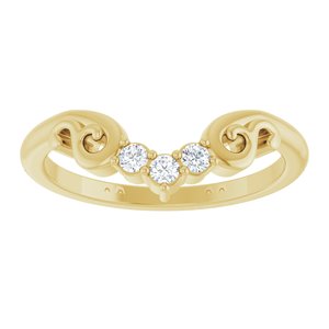 14K Yellow Gold Lab-Grown Diamond Round 2 Mm Polished .08 Ctw Lab-Grown Diamond Contour Band Size 7