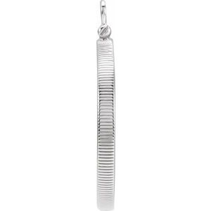 Sterling Silver 26.4 Mm Screw Top Polished Coin Edge Coin Frame Bezel Pendant