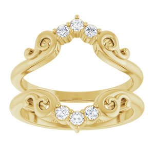 14K Yellow Gold Round 2 Mm Polished 1/6 Ctw Lab-Grown Diamond Ring Guard Size 7