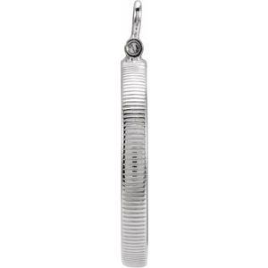 Sterling Silver 21.1 Mm Screw Top Polished Coin Edge Coin Frame Bezel Pendant