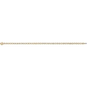 14K Yellow Gold Emerald 3.5 X 2.4Mm G-H Si 6 1/4 Ctw Lab-Grown Diamond Line Bracelet, Length: 7 In