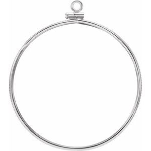 Sterling Silver 40.6 Mm Screw Top Polished Coin Edge Coin Frame Bezel Pendant