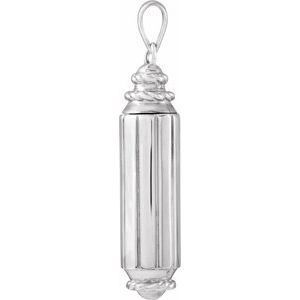 Sterling Silver 37.3 X 8.2 Mm Polished Cylinder Ash Holder Pendant With Accessory Kit